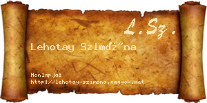 Lehotay Szimóna névjegykártya